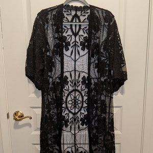 Black Kimono Style Cardigan